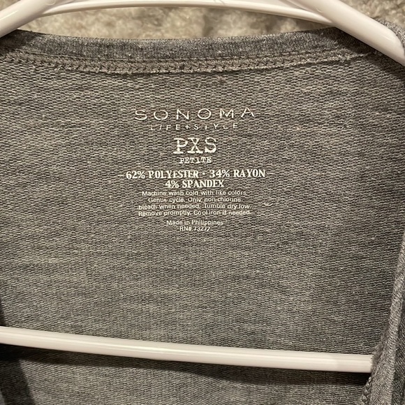 Sonoma Jersey Knit Cardigan petite extra small gray - Picture 2 of 4